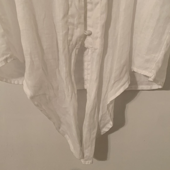 Vince Camuto linen short-sleeve tie top - Picture 4 of 5